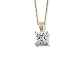 Princess Diamond Pendant in Yellow Gold